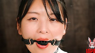 Bound and Drooling: Tsugumi Matsuzaka Dripping Saliva From Her Gagged Mouth