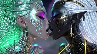 Beautiful Aliens Kiss on Nice Music, Ai Animation