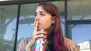 Sexy amateur redhead teen double dildo action