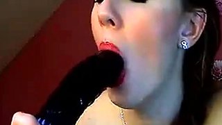 Big Dildo Blowjob by Aurelie on Webcam