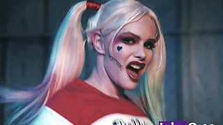 Superman inserts Harley Quinn's bat into his anus