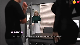 Step sister dressed in front of office guy