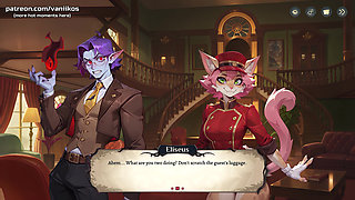 Big Boobs Furry Girl Shows Off Her Big Ass In Tight Shorts - Hotel Tales (Steam Game) - 3D Animated Hentai Game