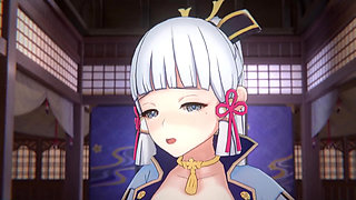 Genshin Impact - Ayaka and Aether Passionate Sex Scene - Sweet Moaning - 3D Hentai Animation