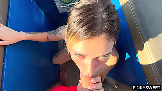 On Vacation at the Beach with Stepbrother and We End up Having Sex, Big Cumshot in My Pink Pussy