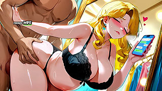 Married French Blonde MILF Seduced in Fitting Room - Ai Animation
