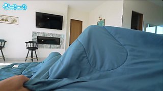 Sneaky 18yo Busty Teen PAWG Stepdaughter Rides Cock (1080) - POV Amateur Interracial