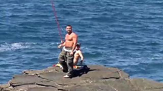 Hot Beach Mermaid Titof Fucks Two Sailors in Outdoor Threesome