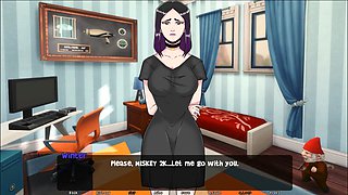 School-themed 3D animated ASMR cosplay featuring Misskitty2k