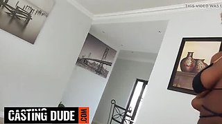 18yo Black Teen with Huge Natural Tits Sucks Big White Cock POV - Deep Throat Close-Up