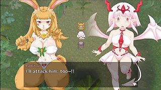 Curvy anime babe with big boobs in a wild adventure