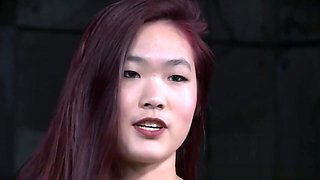 Redhead Asian Sub With Mouth Gag Dominated