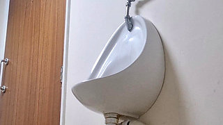 Girl with Nice Ass Strips and Pisses Mens Bathroom Risky Pee