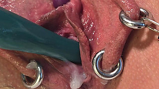Dripping Creampie Orgasm of My Pierced Pussy