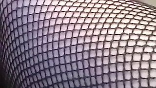 In Stockings and Bodysuit, I'm Fucking My Tight Pussy and Sucking Dildo on the Floor