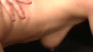 Hot brunette deepthroats his cock deep