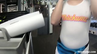 Thickumz - Alex Coal gets a sperm of cum on her bum