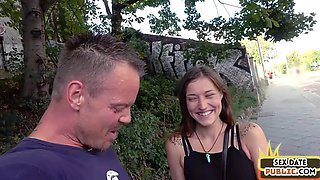 Public German chick outdoor fucked on POV pussybang date