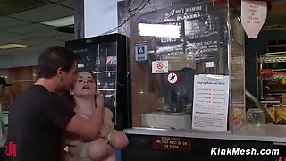 Bella Rossi And The Pool Hall Princess Donna Dane Cross Public Bondage Stranger Fuck Crowd -Censored-