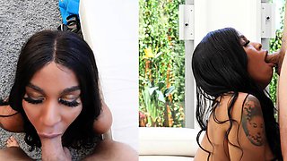 Amateur Curvy Girl Blowjob and Cum on Face and Big Boobs