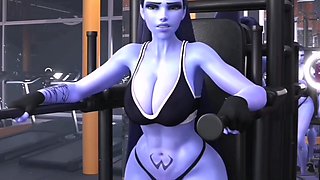 Big tits Widowmaker gym sex with BBC 3D animated