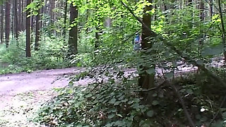 Blonde Babe Fingers Herself Deep in Forest