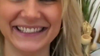 Fuck this cock hungry blonde MILF with small tits in various positions and then cum on her face