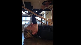 Petite Blonde Sucks My Big Cock Through Massage Bed Glory