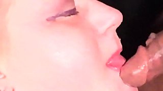 Goth Emo Girl Face Fucked and Swallowing Lucky Neighbors Cum