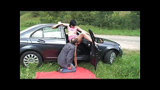 Hot Outdoor Fuck for a Dirty Pig and His Slutty Secretary