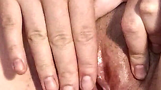 My Small and Sweet Clitoris, Caressing It in Close-up