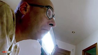 Cool dear's brunette glasses smut