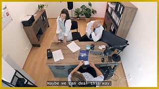 LOAN4K. Horny teen Mina K is showing off her natural sexy body to get a big loan