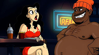 Valentine's Day. Cartoon in Which a Wife Is Fucked in a Public Toilet