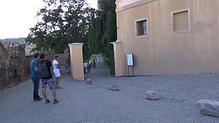 Busty amateur teen outdoor hardcore action with cum