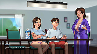 Overly horny stepsister finds the perfect tenant to fuck her day and night VERY hot - summertime saga