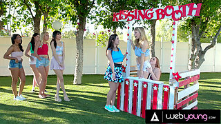 Naughty Sorority Babe Ivy Wolfe Gets FREE USED By Wild Danni Rivers During Charity Kissing Booth