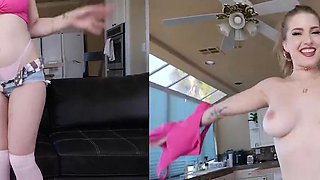 Busty Asian Blonde Milf CAUGHT MASTURBATING  Fucked Hard