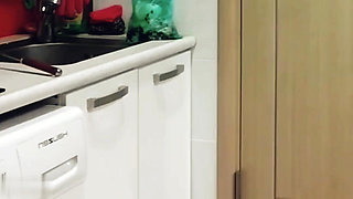 Fucking a Sexy Maid in the Kitchen When Her Husband Isn't Home