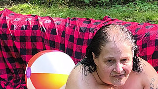 Beach Ball Fight She's Getting Wet From Her Pussy so Tight