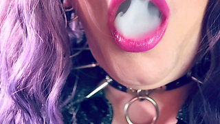 Cute Goth Tina Snua Smoking A Cork 100 Cigarette With Lots Of Dangles - Smoker BBW