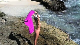 Naked on the beach