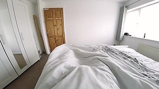 British teen Kitty Marie cheating with her stepdad - Blonde amateur POV blowjob