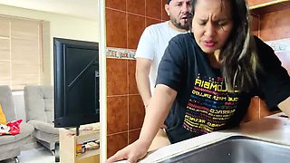 Hot Latina Stepmom Fucks Me Doggy Style in the Kitchen - Homemade 4K