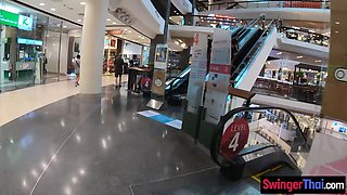 Big juggs Thai mommy GF mall visit and sex
