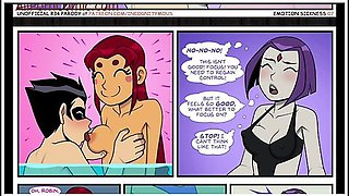 Nico Robin And Car Toon In Teen Titans - Emotional Illness Pt.1 - Robin Fucks Starfire In The Pool While Raven Watches