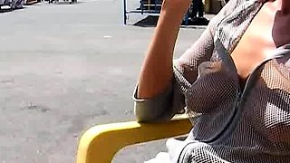 Amateur jock ass rammed outdoors