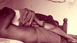Cheating Indian Housewife in Saree Kissing in Bed & Giving Handjob to Lover