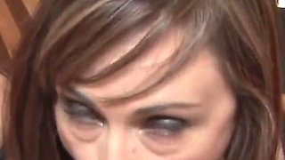 Sexy brunette after the bath gets banged by the eager cock of a young friend