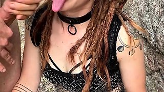 Czech amateur blowjob and fucking POV in public